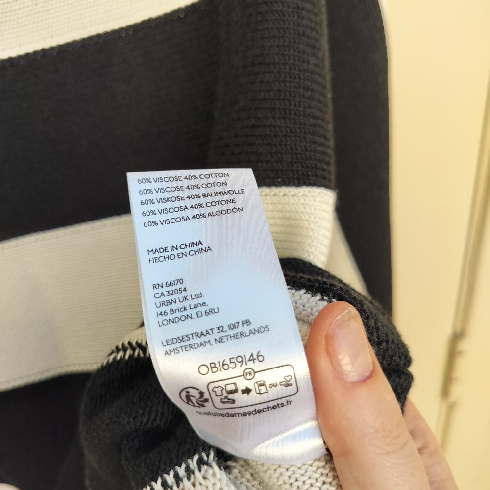 Maeve Anthropologie Black White Stripe Green Trim Boat Neck Sweater Size Large - Picture 7 of 9